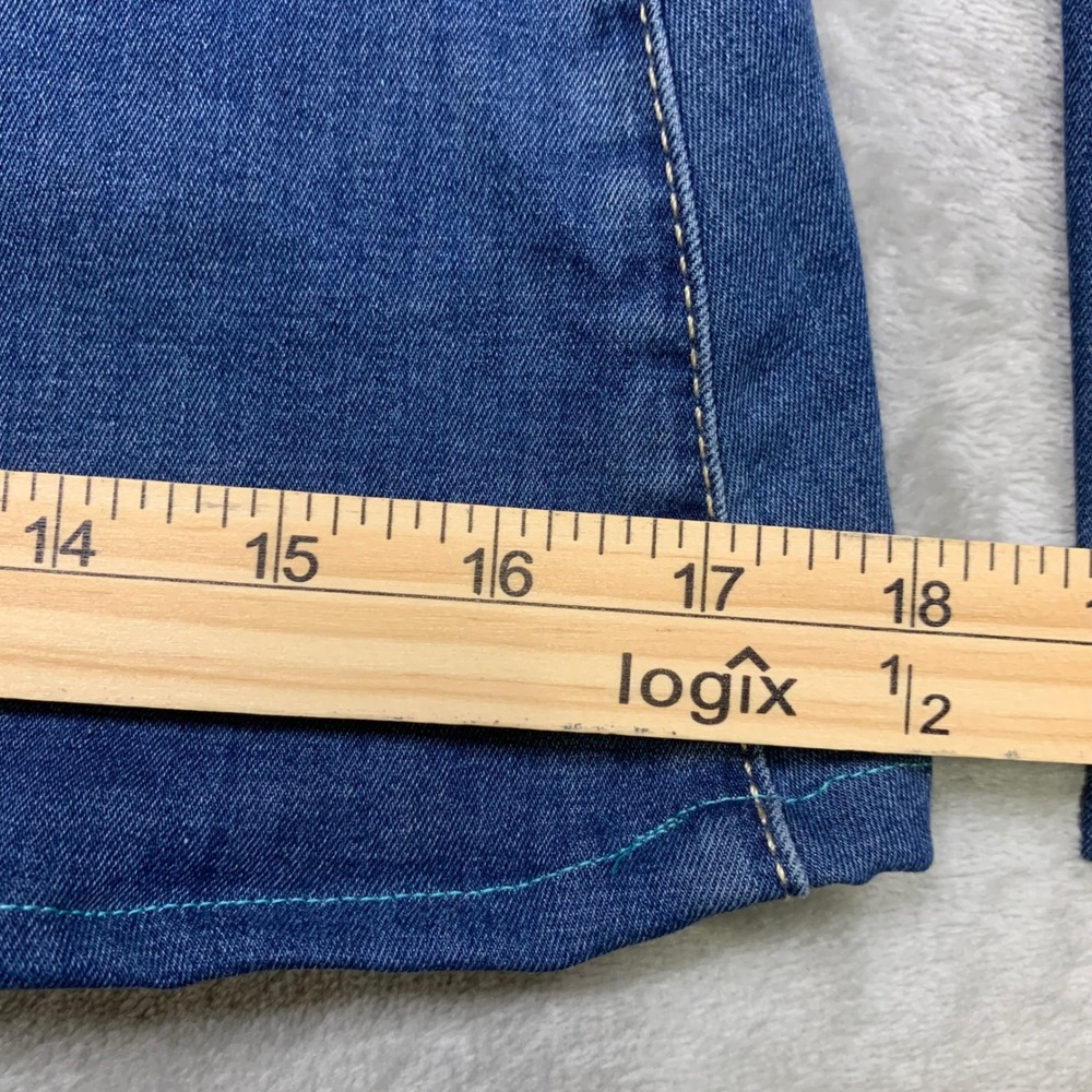 We The Free Just Float On Flare Jeans Blue Denim Bell Bottom 29 Hemmed 27"x32.5" - Picture 14 of 14